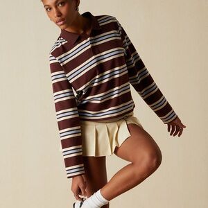 Pacsun Your Favorite Megan Striped Long Sleeve Polo Shirt